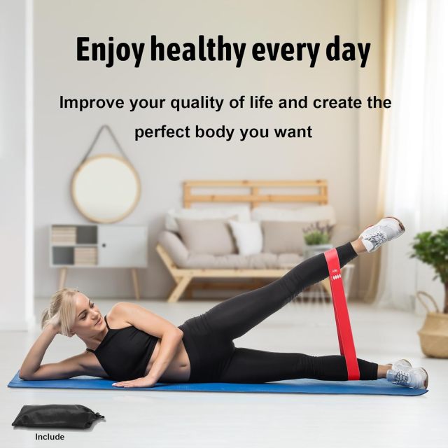 Elastic Resistance Loop Bands Multilevel Workout Set of 5