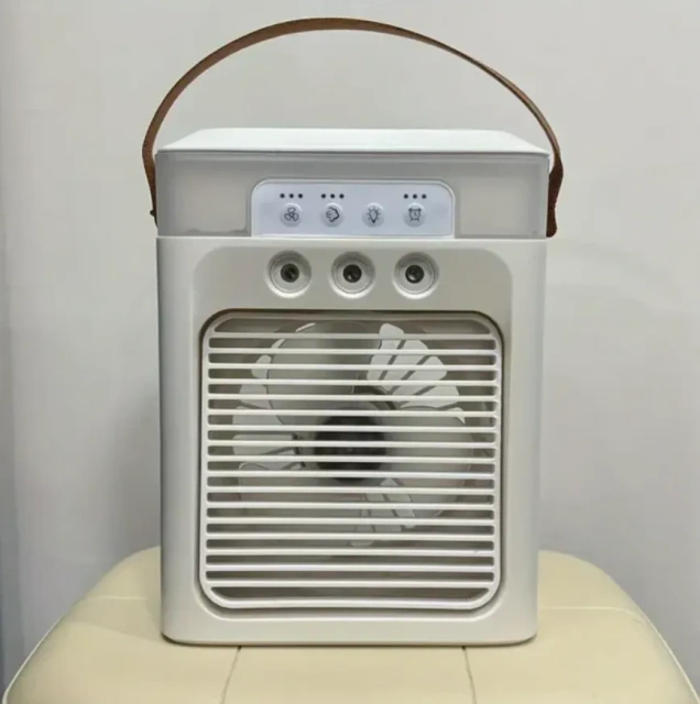 LED Desktop USB Misting Air Cooling Fan Adjustable 3 Speeds
