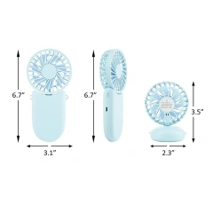 Rechargeable Folding Handheld Adjustable Fan with Lanyard