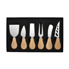 6 Pcs Acacia Wood Handle Cheese Knife Set