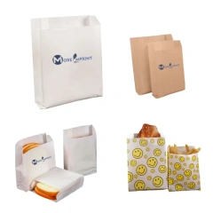 Disposable Food Service Greaseproof Kraft Paper Bags Fried