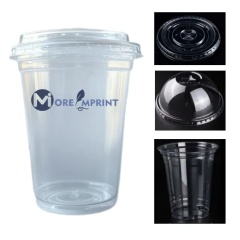12/16/20oz PET Disposable Coffee Cup With Lid Cold Drink