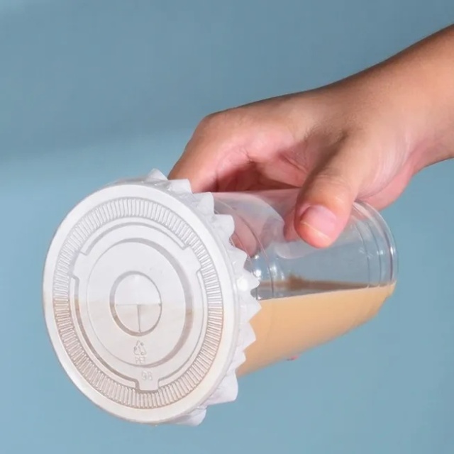 12/16/20oz PET Disposable Coffee Cup With Lid Cold Drink