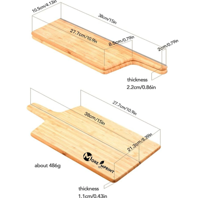 Folding Bamboo Cutting Board with Handle for Kitchen