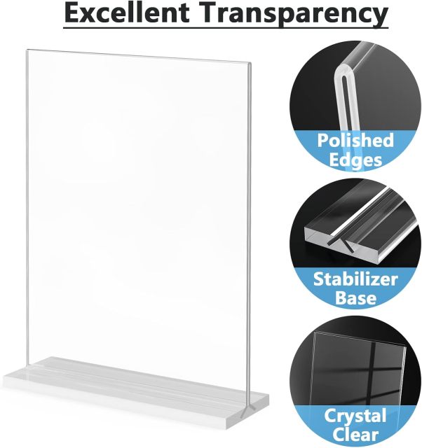 Clear Square Acrylic Sign Holder Vertical Menu Flyer Stand
