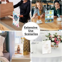 Clear Square Acrylic Sign Holder Vertical Menu Flyer Stand