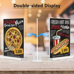 Clear Square Acrylic Sign Holder Vertical Menu Flyer Stand