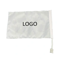 Custom Double Sided Car Window Flag W/ Clip and 17.7" Pole