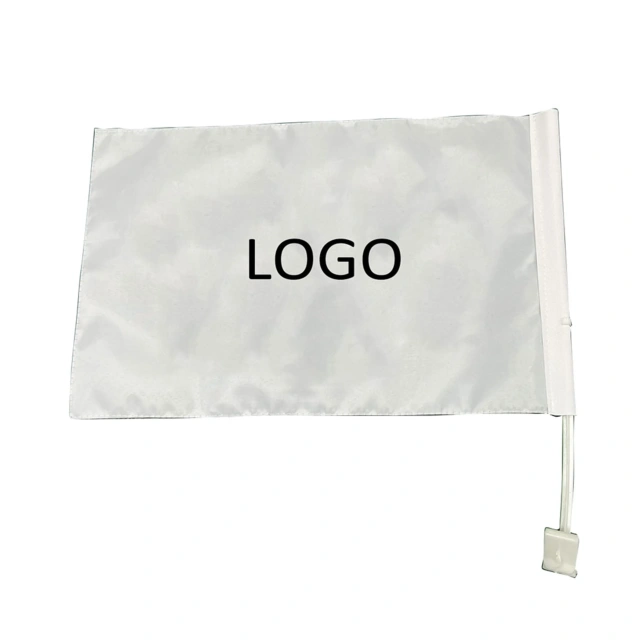 Custom Double Sided Car Window Flag W/ Clip and 17.7" Pole