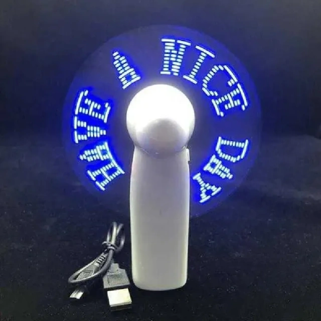 Portable Handheld Custom LED Message Fans with Glowing Text