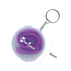 Portable Foldable Silicone Straw in Box with Keychain