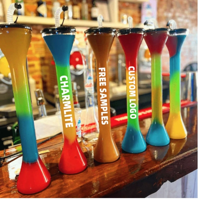 22 oz Plastic Yard Cups with Straw & Lid for Parties