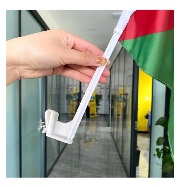 Custom Double Sided Car Window Flag W/ Clip and 17.7" Pole