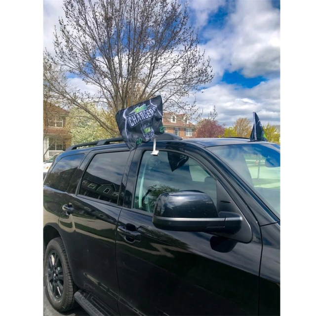 Custom Double Sided Car Window Flag W/ Clip and 17.7" Pole