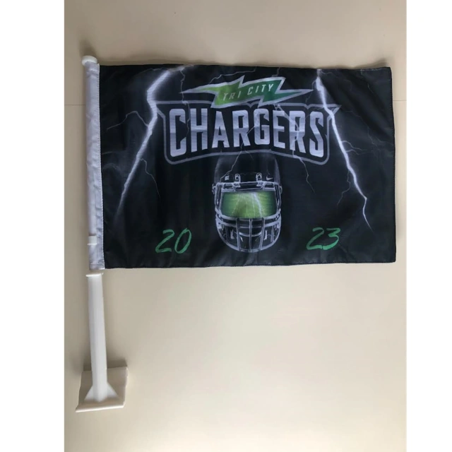 Custom Double Sided Car Window Flag W/ Clip and 17.7" Pole