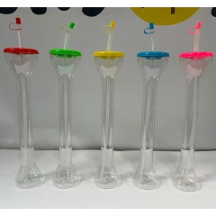 22 oz Plastic Yard Cups with Straw & Lid for Parties
