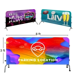 3 x 8 ft Barricade Cover for Crowd Control Fence Cloth