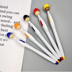 Construction Safety Helmet Ballpoint Pen W/ Smile Character
