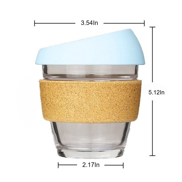 12oz Silicone Lid Cork Sleeve Mug Highball Glass Coffee Cup
