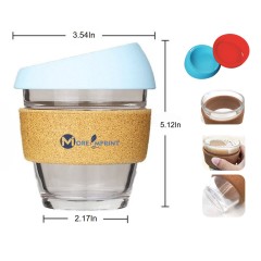 12oz Silicone Lid Cork Sleeve Mug Highball Glass Coffee Cup