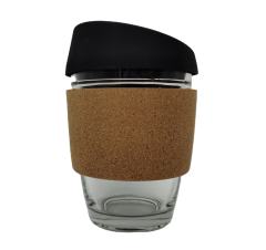 12oz Silicone Lid Cork Sleeve Mug Highball Glass Coffee Cup