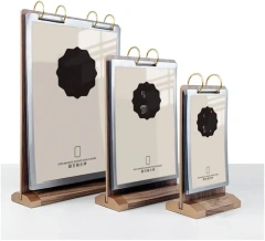 A4/A5/A6 T-shape Flip Wood Table Display Menu Holder