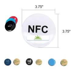 NFC Enabled Epoxy Stickers 3.75" x 3.75" Anti-Metal Tag