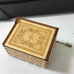Festival Wood Hand-Crank Music Box with Customized Melody