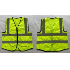 Outdoor High Visibility Reflective Safety Vest With Pockets
