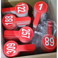 Handheld Auction Paddles Bidder Plastic Number Tag Board