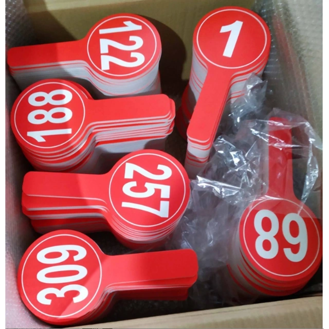 Handheld Auction Paddles Bidder Plastic Number Tag Board
