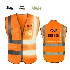 Outdoor High Visibility Reflective Safety Vest With Pockets