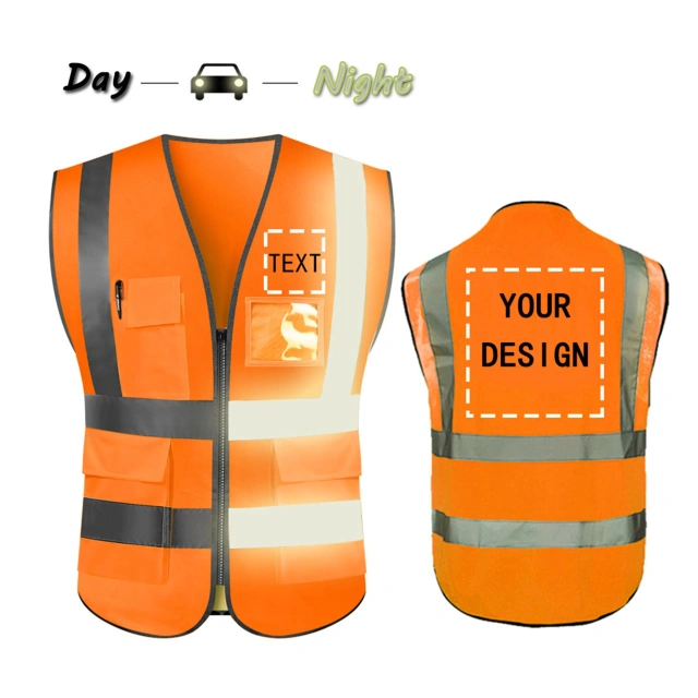 Outdoor High Visibility Reflective Safety Vest With Pockets