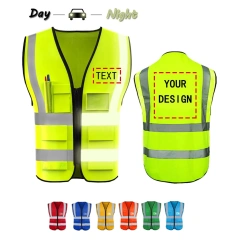 Outdoor High Visibility Reflective Safety Vest With Pockets