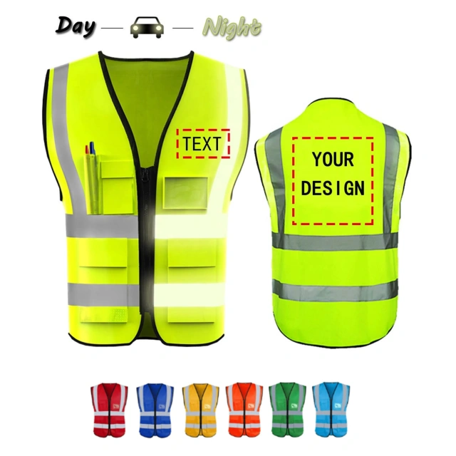 Outdoor High Visibility Reflective Safety Vest With Pockets