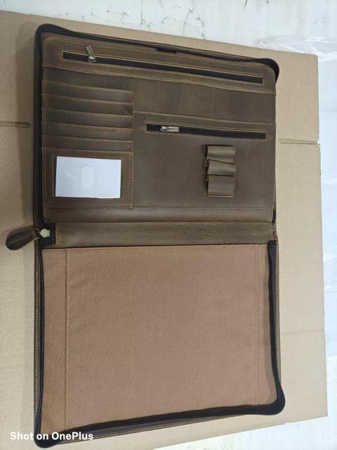 Vintage Genuine Leathe Folder Briefcase iPad Organizer Bag