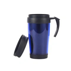 16oz Travel Mug Double Wall Plastic Tumbler W/ Lid Handle