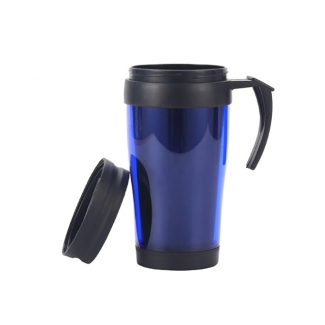 16oz Travel Mug Double Wall Plastic Tumbler W/ Lid Handle