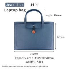 PU Leather Laptop Envelope Briefcase Tote Bag