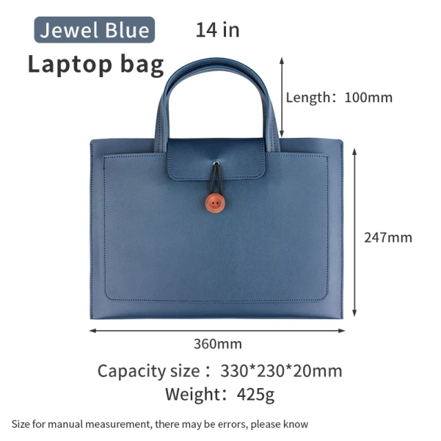 PU Leather Laptop Envelope Briefcase Tote Bag
