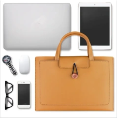 PU Leather Laptop Envelope Briefcase Tote Bag