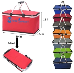 32L Outdoor Collapsible Insulated Picnic Cooler Basket