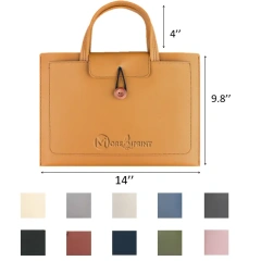 PU Leather Laptop Envelope Briefcase Tote Bag