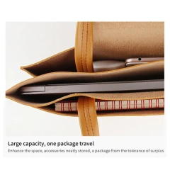 PU Leather Laptop Envelope Briefcase Tote Bag