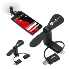 Portable Handheld 3-in-1 Mini Cell Phone Fan for Outdoor