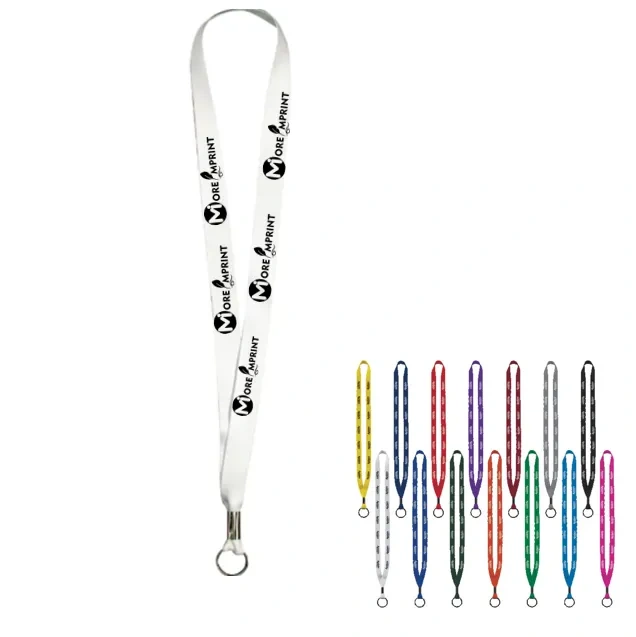 1" Dye-Sublimated Lanyard W/Metal Crimp & Metal Split-Ring