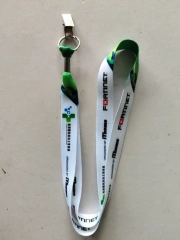 1" Dye-Sublimated Lanyard W/Metal Crimp & Metal Split-Ring