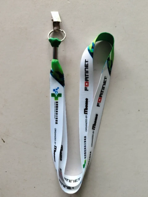 1" Dye-Sublimated Lanyard W/Metal Crimp & Metal Split-Ring