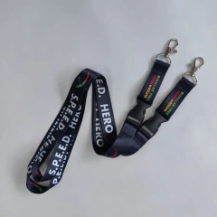 1" Dye-Sublimated Lanyard W/Metal Crimp & Metal Split-Ring