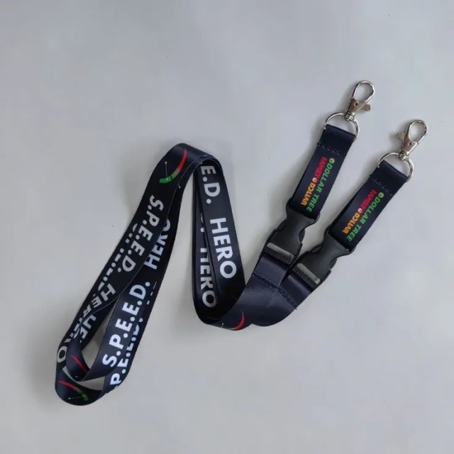 1" Dye-Sublimated Lanyard W/Metal Crimp & Metal Split-Ring